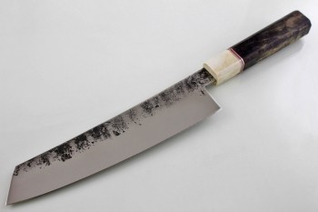 Японский кухонный нож "Кирицуке" Кованая х12мф. Рукоять карельская береза.