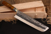 Нож "Накири" Bohler К340, рукоять зуб мамонта, карельская береза.